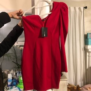 Brand new red one shoulder dress.